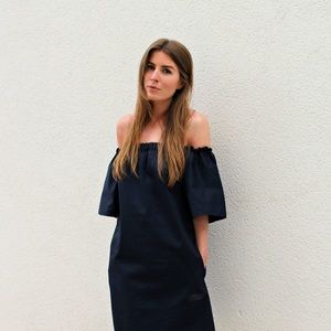 Zara | Navy OTS Dress